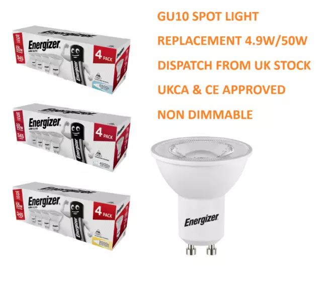 ENERGIZER GU10 LED BULBS Spot Light Lamps Warm Cool Day White Down Lights UK