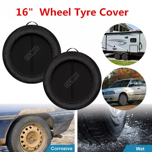 2X 16" Car Spare Wheel Cover Tyre Tire Storage Bag Protector Caravan Motorhome