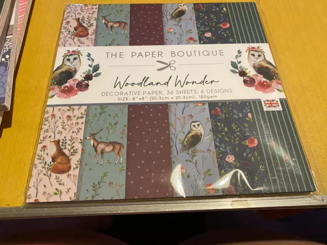 The Paper Boutique - Woodland Wonder - Decorative Papers - 36 8x8 Sheets - New