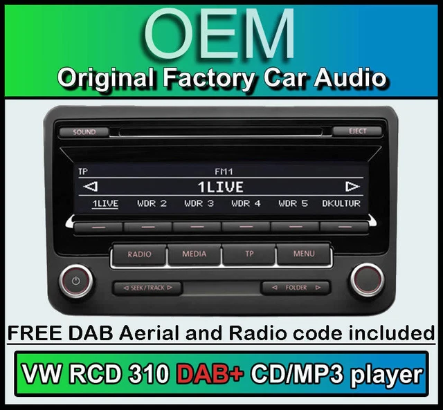 VW RCD 310 DAB Radio, VW Transporter T5 DAB CdPlayer, Digital Radio