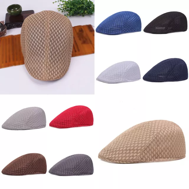 Hommes Femmes Été Maille Casquette Respirant Béret Chapeau Journaux Style .J