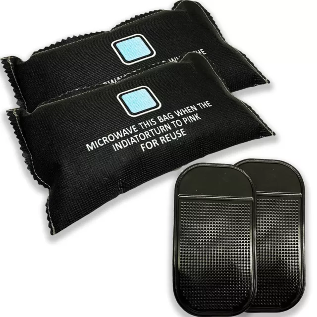 2 x Car Home Dehumidifier Dry Bag Moisture Killer Absorber Pad Reusable W/ Pad