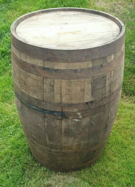 Old Reclaimed Used Rustic Whiskey / Scotch Whisky Oak Wooden Barrel Home Bar Pub