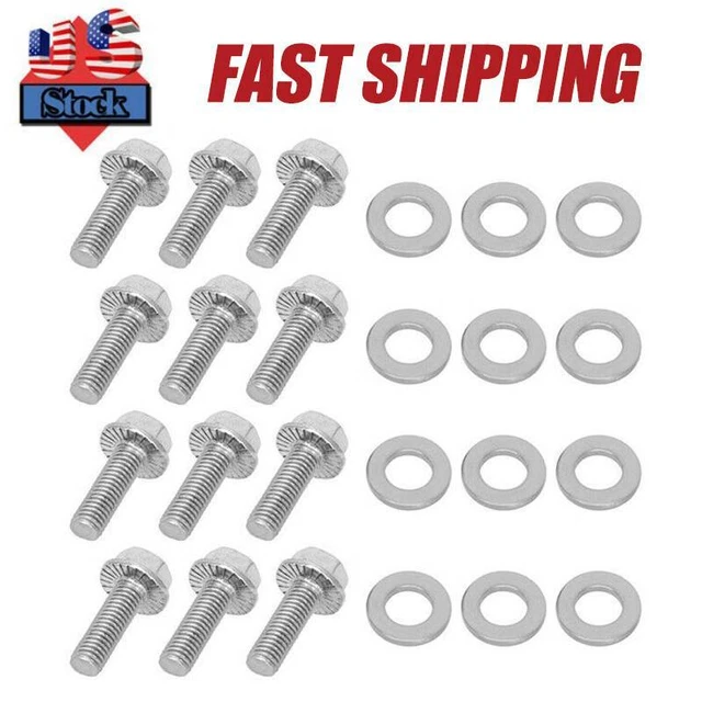 FOR CHEVY GM LS LT Exhaust Manifold Header Bolts Kit Silverado Corvette