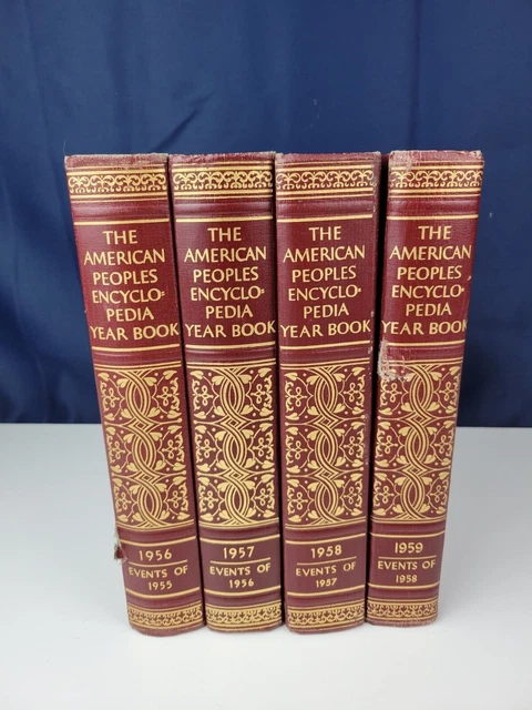 THE AMERICAN PEOPLES Encyclopedia- 4 Vintage Year Books - 1955, 1956 ...