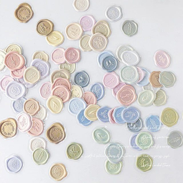 18pcs/bag Vintage Sticker Wax Stamp Seal Sticker for DIY Decorative Sticker