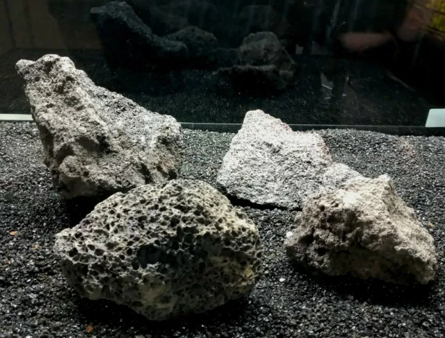 Aquarium Lava Rock Black, Red, and Drilled Red for Fish Tank Natural Decor