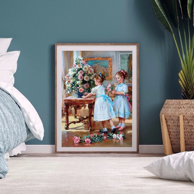 Two Sisters Oil Paint By Numbers Kit DIY Acrylic Painting Frameless Gift (B2205) 2