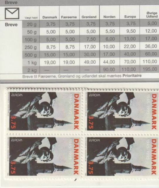 1995 Dänemark Europa Frieden Und Freiheit' 1 Libr. N° 1103 MNH MF99148