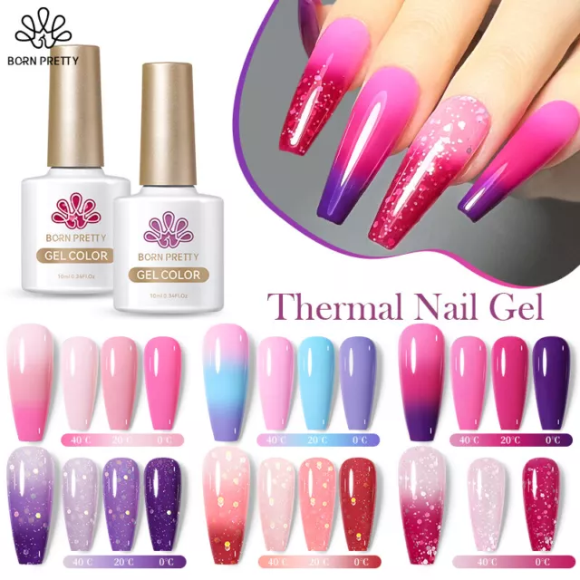 BORN PRETTY 10ml Thermal Gel Nail Polish Temperature Color Changing Nail Gel DIY