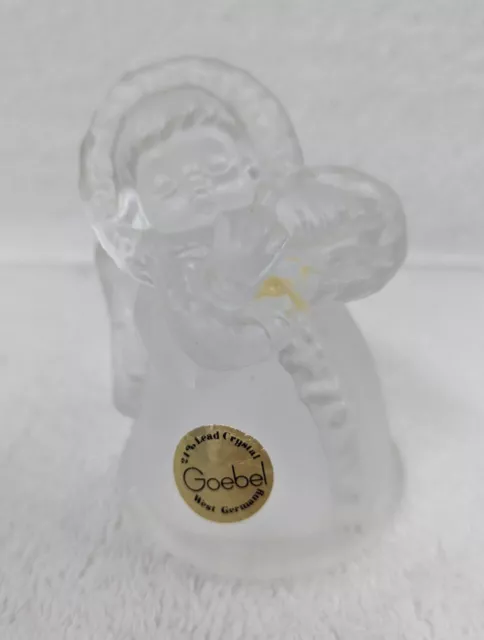 Goebel 1983 Angel Bell 24% Lead Crystal Frosted Vintage W. Germany