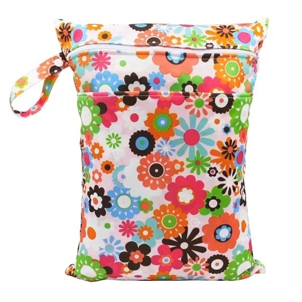 Reusable cloth nappy diaper wet swimmer double zipper bag 7