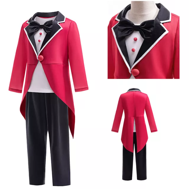 Kids Dress Up Performance Tailcoat Theme T-shirt Pants Festival Boy Girls 3Pcs