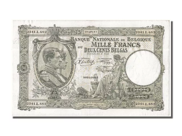 [#150904] Billet, Belgique, 1000 Francs-200 Belgas, 1943, 1943-09-09, SUP+