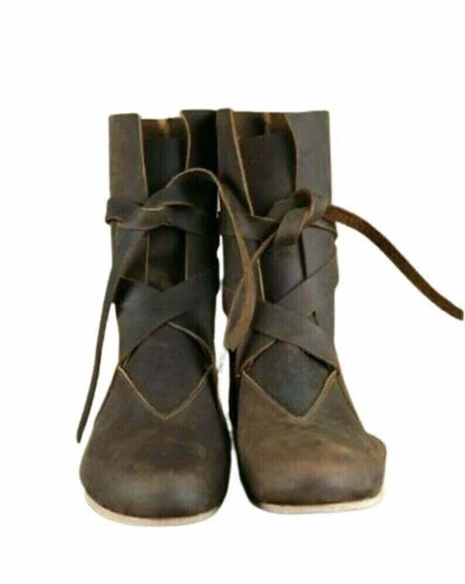 Bottes en cuir médiévales Chaussures Renaissance Chaussures viking Hommes... 3