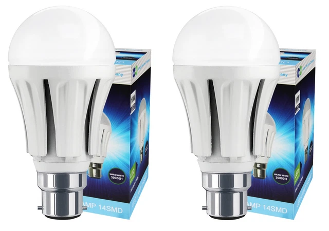 2 x 10W LED Light Bulb GLS 90W Light Output B22 Bayonet A60 Warm White