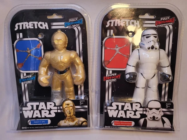 Nuovo set figure giocattolo elasticizzate Star Wars X 2 C-3PO e Stormtrooper