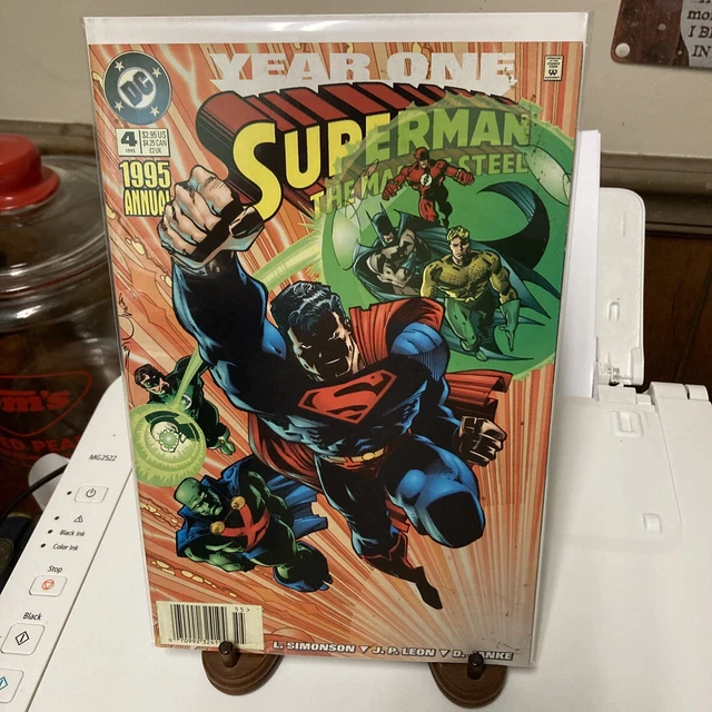 Superman Comic 4 Man Of Steel Annual Copper Age First Print 1995 Simonson DC