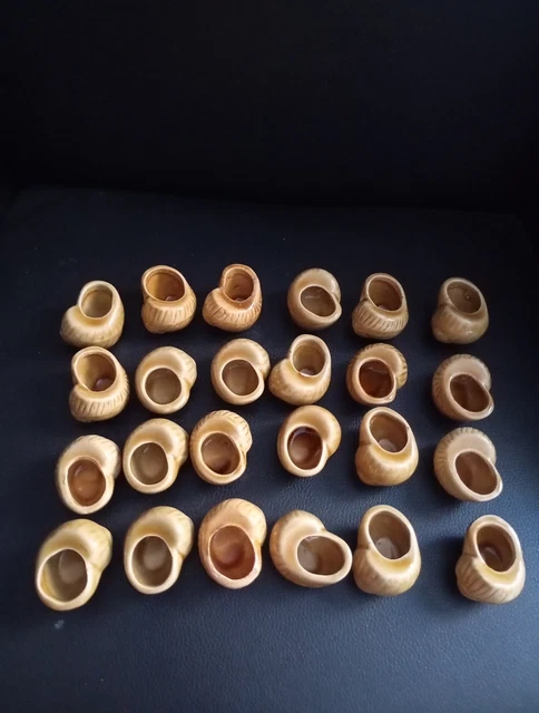 LOT DE 33 coquilles à escargot en grès vernissé céramique vintage godets EUR 23,50 - PicClick FR