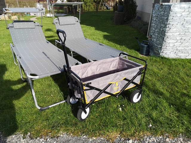 Bollerwagen mit Sommerliegen leicht für Camper