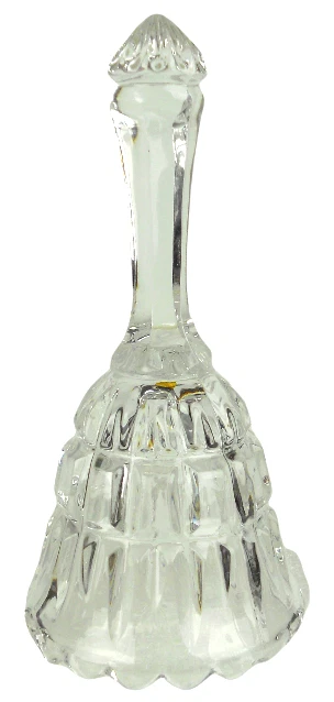 Ruffled Rim 5" Pressed Glass 70's Small Size Hand-bell Simple Design W/O Clapper