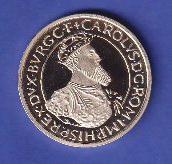 Belgien Silbermünze 5 ECU Kaiser Karl V. - Römische Verträge 1987 PP