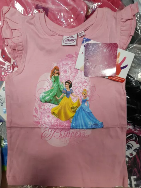 T-SHIRT  MAGLIA  MAGLIETTA MANICHE PRINCIPESSE DISNEY ORIGINALE TG. 3 anni