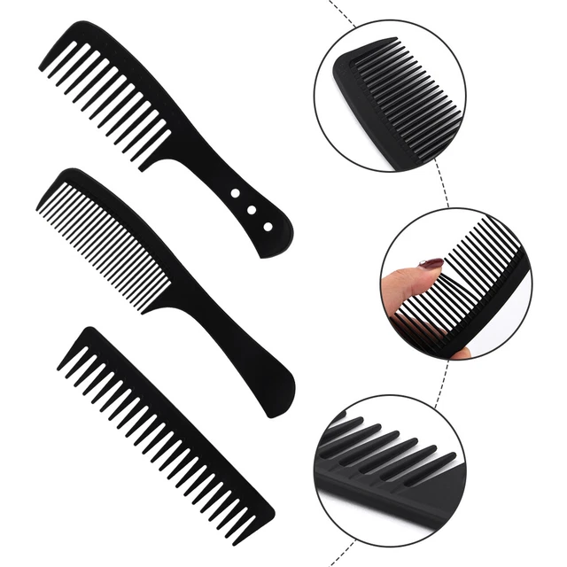 3pcs Barber Multifunctional Men Women Lightweight Wide Tooth Hair Comb Set Home