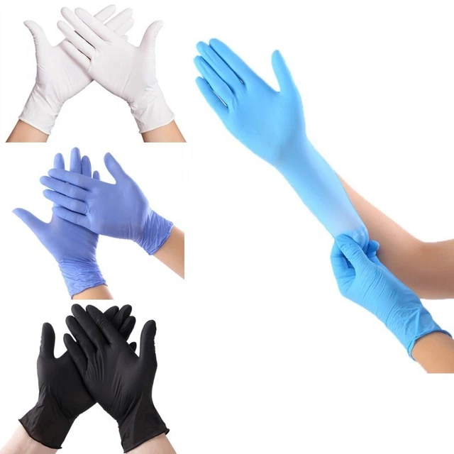 Guantes desechables de nitrilo puro no pulverizado para uso industrial