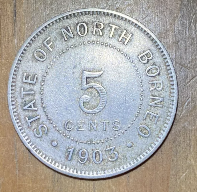 North Borneo 1903 5 Cents Coin