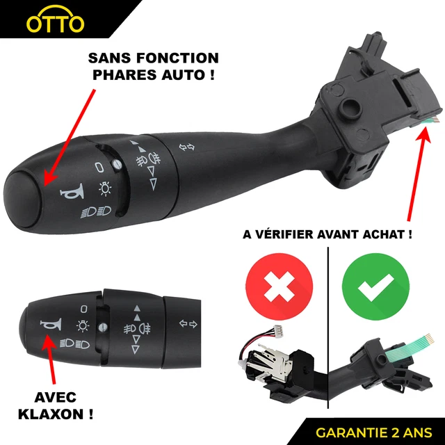 Commutateur Commodo de Phare Clignotants pour 206 307 406 BERLINGO PARTNER C4 C5