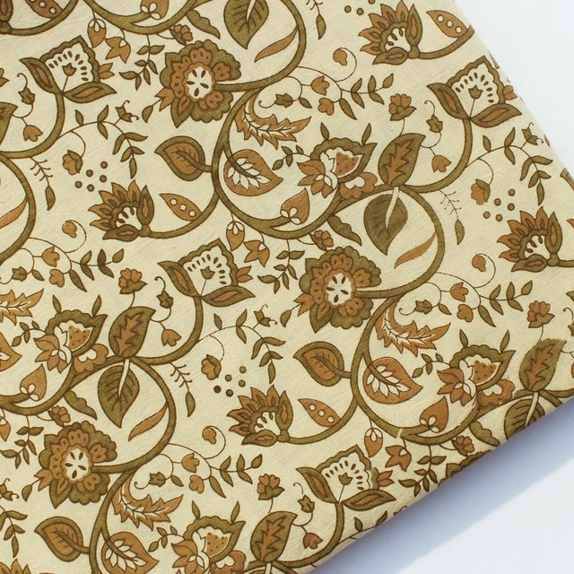 Browne Fait à la Main Imprimé Floral 100% Coton Artisanat de Couture Tissu Femme
