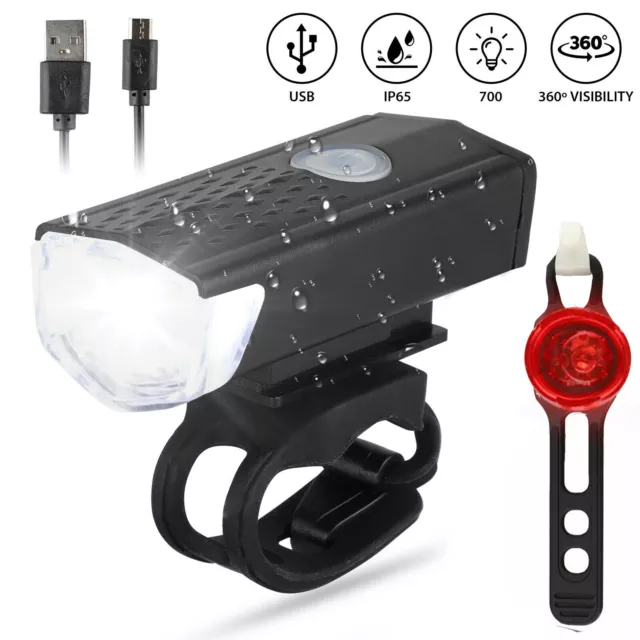 USB Rechargeable LED Headlight Flashlight Lamp for Scooter Bicycle ATV Kart Bike