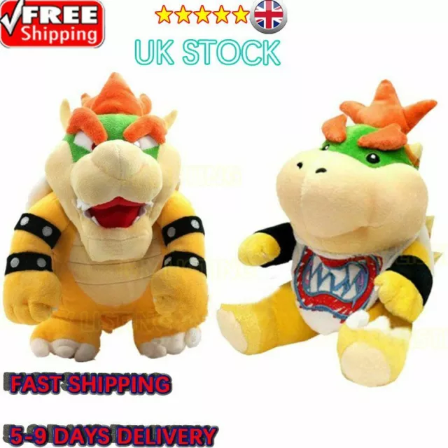BOWSER KOOPA JR. Super Mario Bros Plush Soft Toy Stuffed Animal Doll Teddys UK