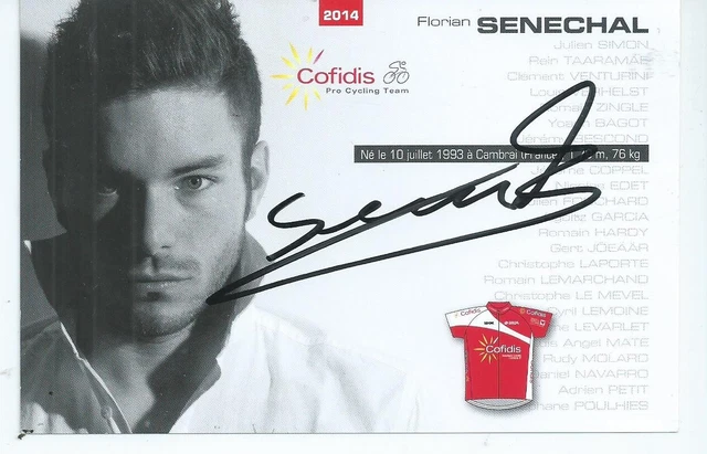 CYCLISME- CP AUTOGRAPHE de FLORIAN SENECHAL team COFIDIS 2014 EUR