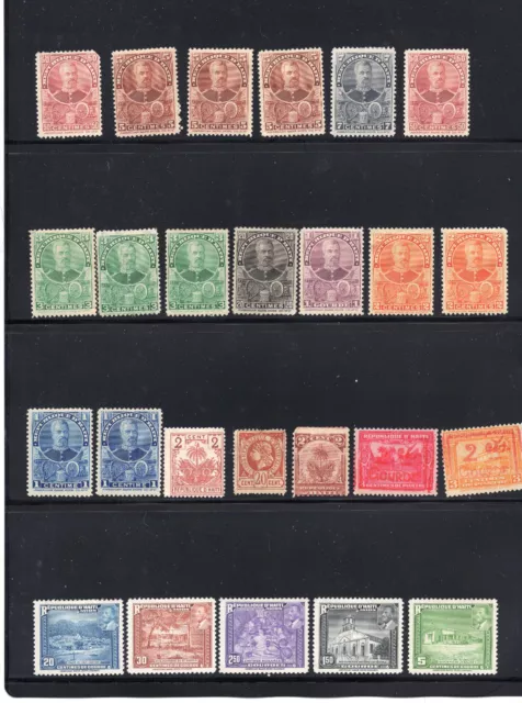 25pc HAITI STAMPS LOT OVERPRINT Augustin Simon Sam  UNUSED ID#198