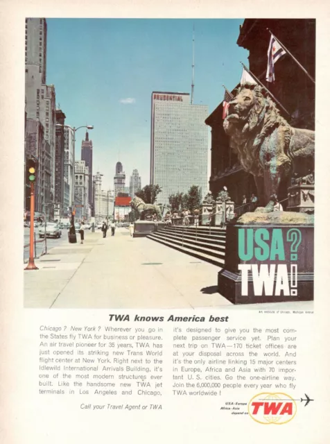 Twa Trans World Airlines 1962 Advertising' Vintage Art Institute of Chicago