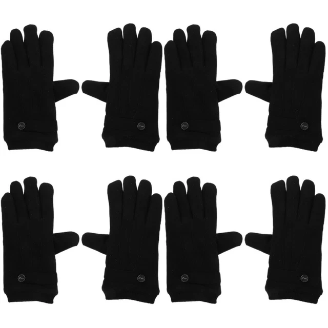 4 Pairs Polyester Gants D'hiver Homme Chauds De Randonnée Garder Les