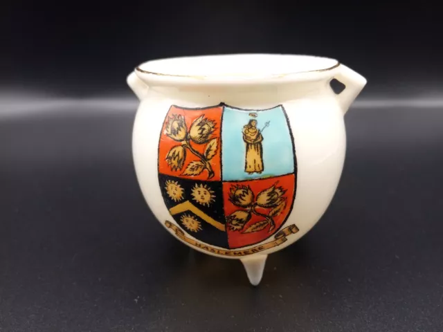 Goss Crested China - HASLEMERE Crest - Irish Bronze Pot - Goss.