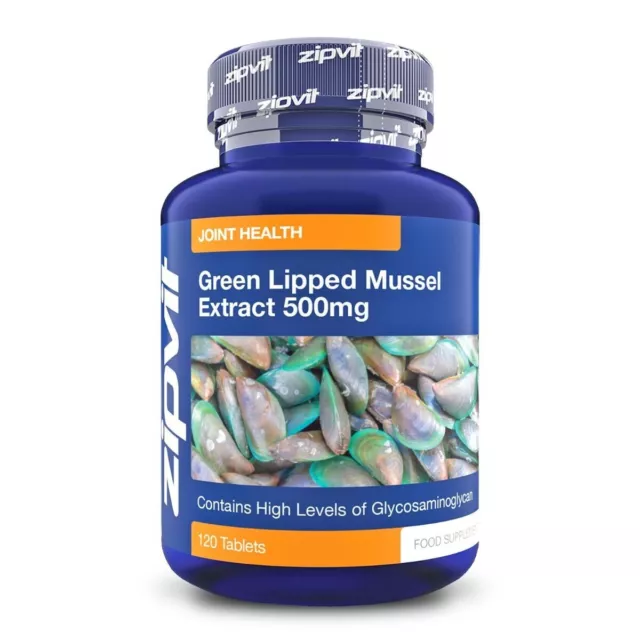 Green Lipped Mussel Extract 500mg, 120 Tablets, Joint Pain Relief, GMP Standards