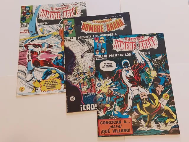 Lot of 3 Asombroso Hombre Arana X-Men #109 #120 #121 1st Alpha Flight Vindicator