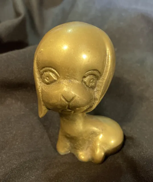 MCM  Brass Dog  2.5 Inches Droopy Face
