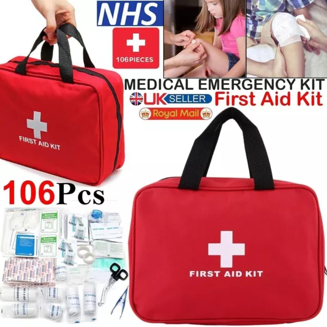 106 Piece First Aid Kit Bag Emergency Situation Medical Treatment Gauze Bandages