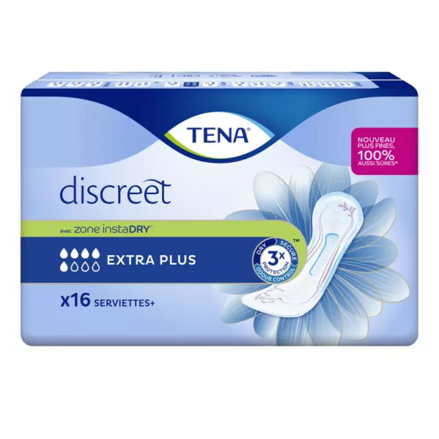 Serviettes Hygieniques  Tena Discreet Extra Plus - Paquet De 16