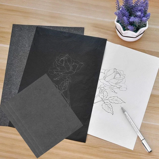 100x Schwarz A4 Kohlenstoff Zeichnung Transferpapier Leinwand Kunst Holz