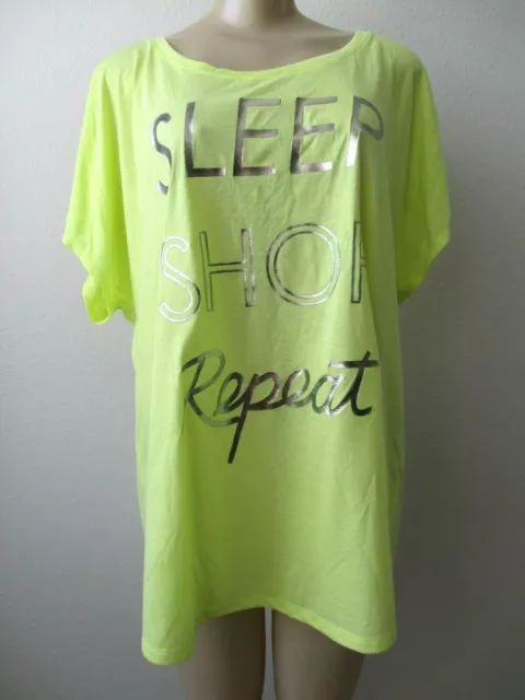 Style&Co. Woman Sport Neon Green Graphic Tee Short Sleeve T-Shirt Size 2X - Nwt
