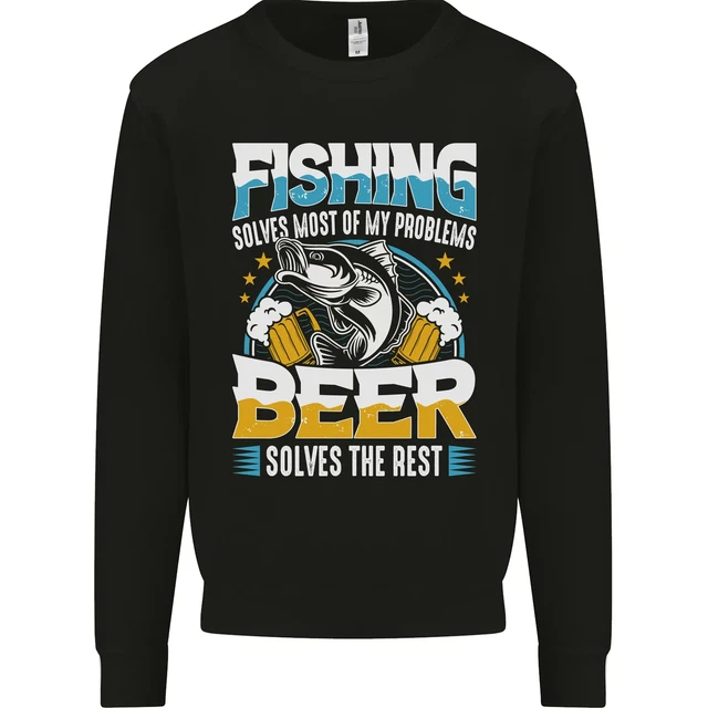 Fishing & Beer Funny Fisherman Alcohol Kids Sweatshirt Jumper