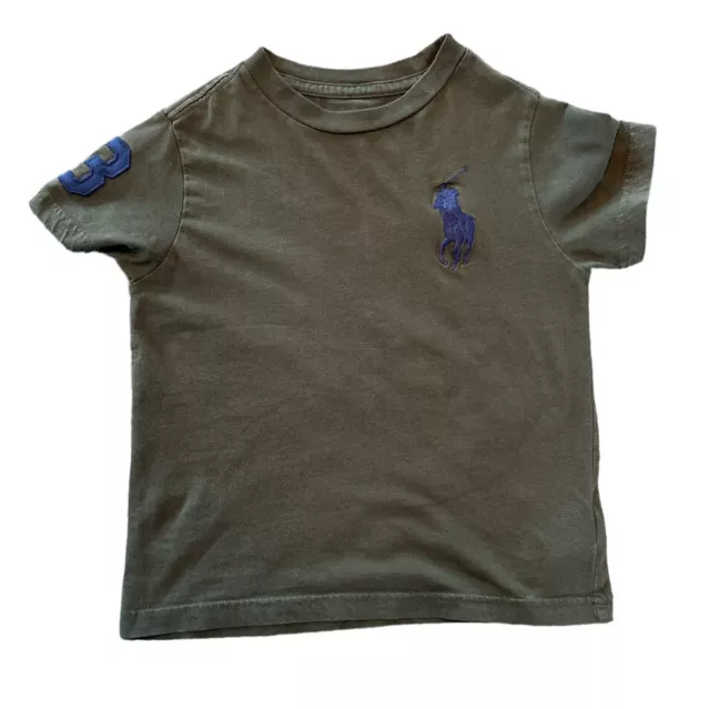 Polo Ralph Lauren big pony logo T shirt green/grey boys 5T