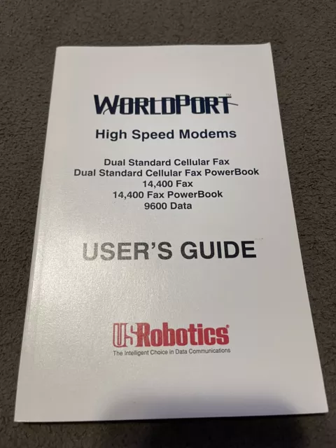 US Robitics Worldport High Speed Modem User’s Guide