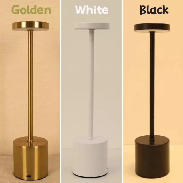 Versatile LED Rechargeable Touch Metal Table Lamp: Ideal for Bedside, Outdoor De 3